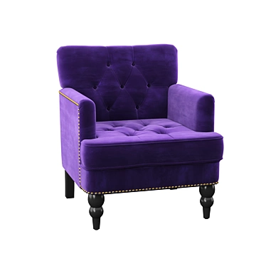 Elegant Velvet Armchair 3D model image 1 