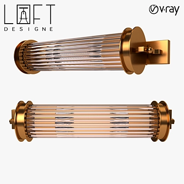 Modern Metal and Glass Sconce 3D model image 1 