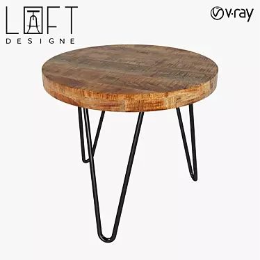 Modern Mango Wood Coffee Table - LoftDesign 6133 3D model image 1 