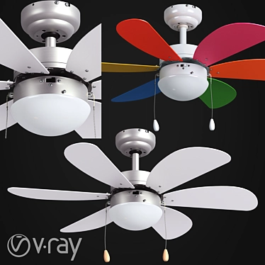 Tropical Breeze Ceiling Fan 3D model image 1 