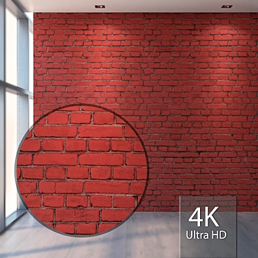 Premium Seamless Red Brick Texture 3D model image 1 