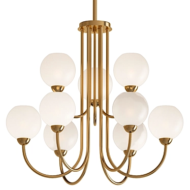 Carisa Collection 9-Light Vintage Gold Chandelier with Shade