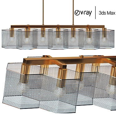 Hexagon-Hive Pendant Chandelier 3D model image 1 