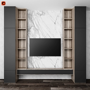 Modern TV Wall Unit 3D model image 1 