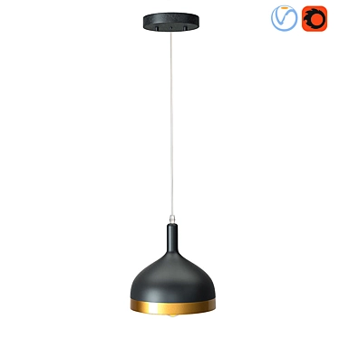 Scandinavian Gold Iron Ceiling Lamp 3D model image 1 