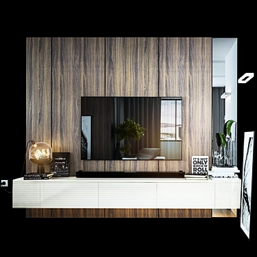 3dsmax2014 & V-ray TV Wall Set 3D model image 1 