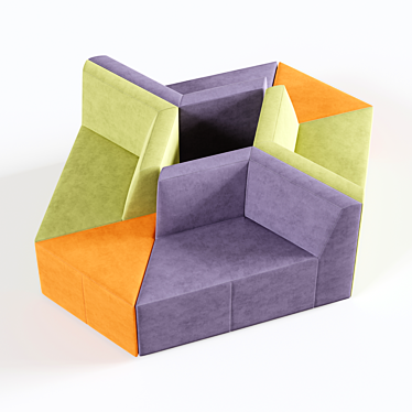 Origami 10-Seater Sofa: Russian-Made Furniture 3D model image 1 