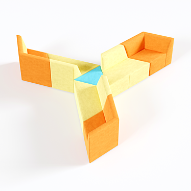 OM Origami 9-Seater Sofa - Russian-Made 3D model image 1 