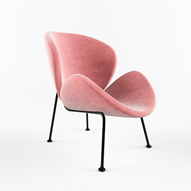 Pink Velvet Armchair: Elegant and Stylish 3D model image 1 