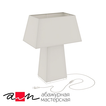 Elegant White Tower Table Lamp 3D model image 1 