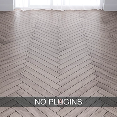 Grey Oak Chevron and Herringbone Parquet 3D model image 1 