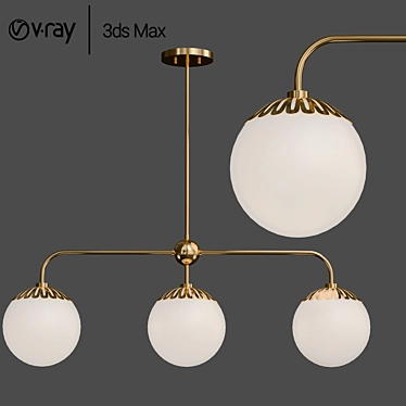 Dewdrop Globe Linear Chandelier 3D model image 1 