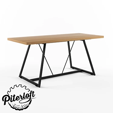 Industrial Chic Dining Table 3D model image 1 