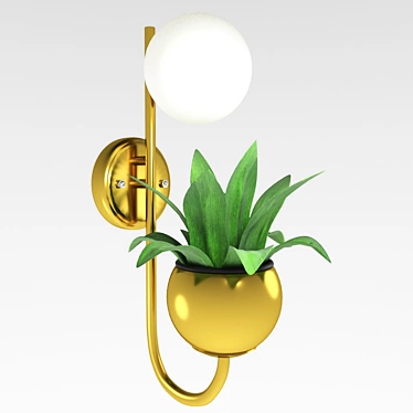 Modern Brass Pendant Light 3D model image 1 