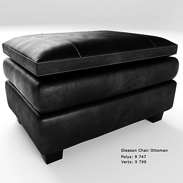 Gleason Wood Ottoman: Bold Charcoal Design 3D model image 1 