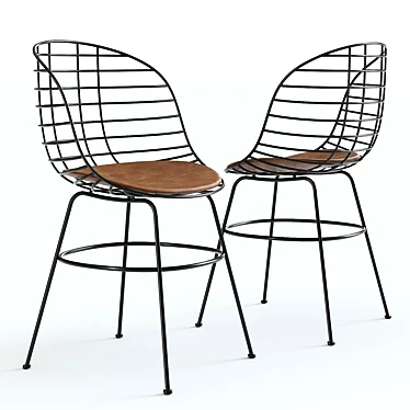 Modern Zeke Chair: Stylish Indoor/Outdoor Dining 3D model image 1 
