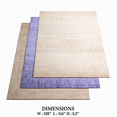 Jan Kath Rekja Rugs: Beige & Purple | Unique Design 3D model image 1 