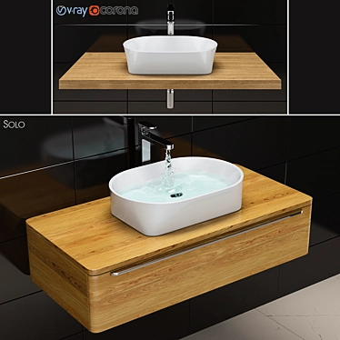 RAVAK Solo Washbasin - Sleek and Stylish! 3D model image 1 