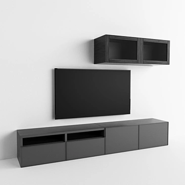 Modern TV Stand: IKEA BESTO Panel 3D model image 1 