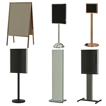 3DMax Sign Stand Set 3D model image 1 