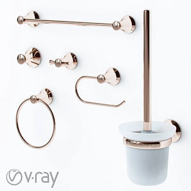 Elegant Olvy Bathroom Set 3D model image 1 