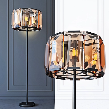 Harlow Crystal Floor Lamp - Amber 3D model image 1 