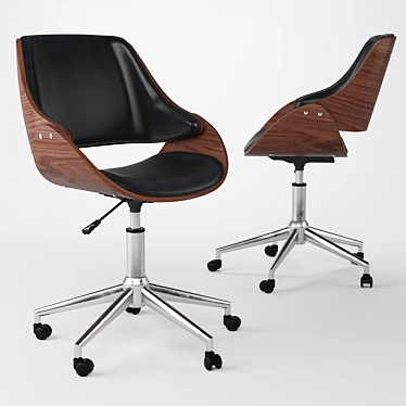 Adjustable Mid-Century Office Chair 3D model image 1 