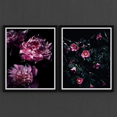 Gothic Blossoms Canvas Set 3D model image 1 