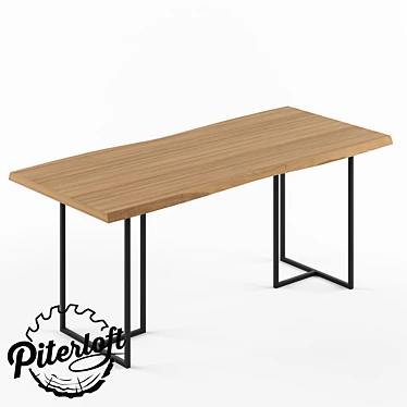 Urban Rustic Loft Table "Greenwood 3D model image 1 