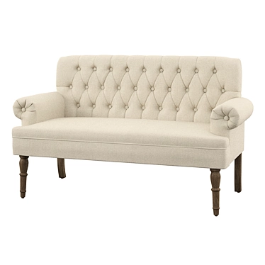 Elegante Velvet Sofa 3D model image 1 