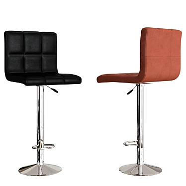 Sleek Leather Bar Chair 3D model image 1 