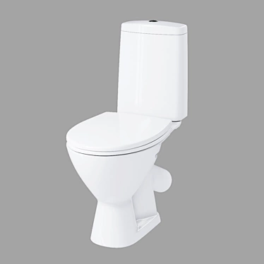 Compact Toilet: JUST 031, with Thermoplastic Lifting Seat, White 3D model image 1 