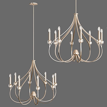 Heartbeats Crystal Chandelier - 8 Lights 3D model image 1 