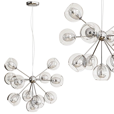 Cosmos Starburst Chrome Chandelier 3D model image 1 