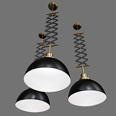 Elegant Gold Pendant Light 3D model image 1 