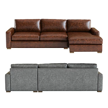 Luxury Maxwell Leather Sectional: High-Detailed 3D Model 3D model image 1 