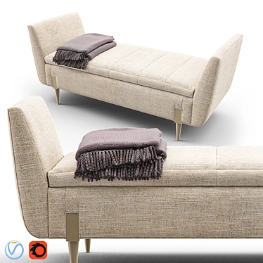 Baker Daydream Daybed: Art Deco-Inspired Seating 3D model image 1 