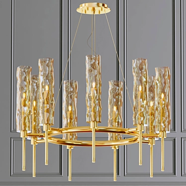 Elegant Nine-Light Chandelier 3D model image 1 