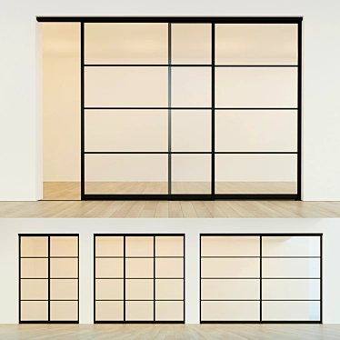 Sleek Sliding Partition Door 3D model image 1 