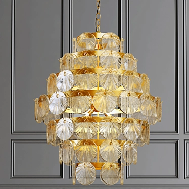 Elegant Lunaria Metal Chandelier 3D model image 1 