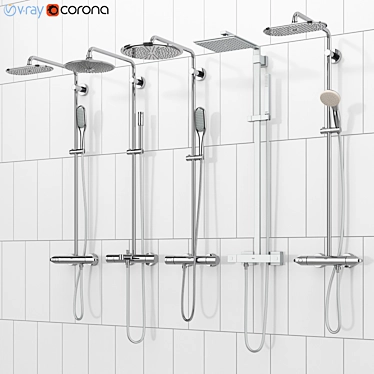 GROHE Rainshower Set: Luxury Shower Systems. 3D model image 1 