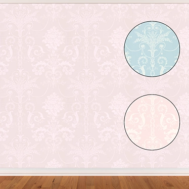 Seamless Wallpaper Set: 3 Colors 3D model image 1 