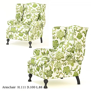 Sophisticated Carson Chair with Textured Design 3D model image 1 