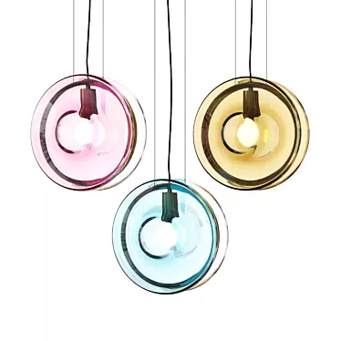 Elegant Glass Pendant with Hanging Lamp 3D model image 1 