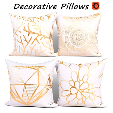 Elegant Pillow Set: Bokeley Design 3D model image 1 