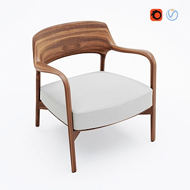 Elegant Louis Armchair 3D model image 1 