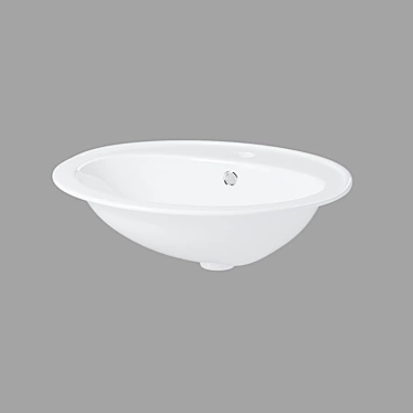 Modern Round Inset Sink: Calla 54, White 3D model image 1 