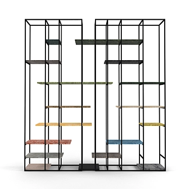 Metal Marble Separator: Versatile Bookshelf & Decorative Accent 3D model image 1 