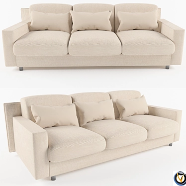 Modern and Comfortable Borgonuovo Sofa 3D model image 1 