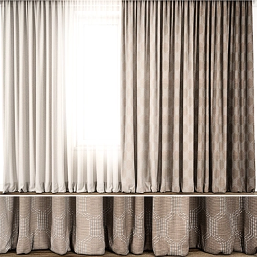 Elegant Curtain Model: 3D Max & OBJ 3D model image 1 